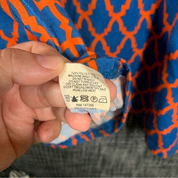 SIMPLY SOUTHERN Short Sleeve Geometric Print Dress with Lace Detail Small #700 - Picture 8 of 10